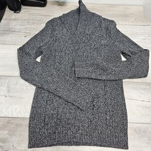 American Rag Shawl Collar Sweater Large Gray Cotton Knit Pullover Layering Cozy